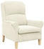 vidaXL Creme Sessel Creme Stoff und Holz Mittel (42009865)
