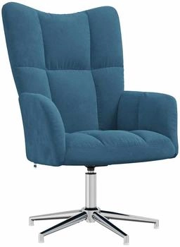 vidaXL Relaxsessel Blau Samt 62x68x91 cm (328127)