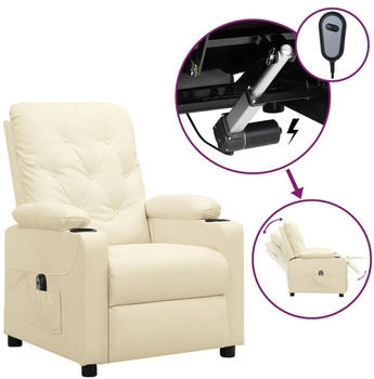 vidaXL Relaxsessel Elektrisch Creme Kunstleder (3098866)