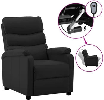 vidaXL Relaxsessel Elektrisch Schwarz Kunstleder (3073670)