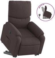 vidaXL Relaxsessel mit Aufstehhilfe Dunkelbraun Stoff
