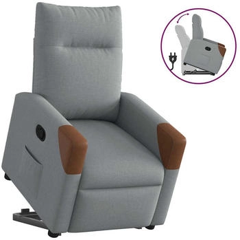 vidaXL Relaxsessel mit Aufstehhilfe Hellgrau Stoff (3324006)