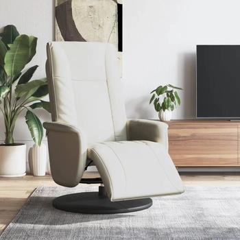 vidaXL Relaxsessel mit Fußteil Creme Kunstleder (356505)