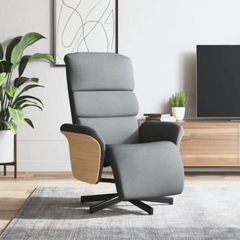 vidaXL Relaxsessel mit Fu&szlig;teil Hellgrau Stoff (356601)