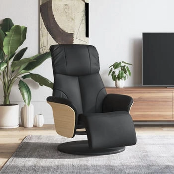 vidaXL Relaxsessel mit Fußteil Schwarz Kunstleder (356629)