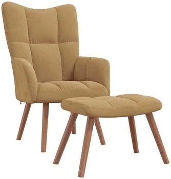 vidaXL Relaxsessel mit Hocker Braun Samt 47x32x38 cm (328070)