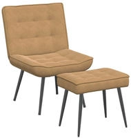 vidaXL Relaxsessel mit Hocker Braun Samt
