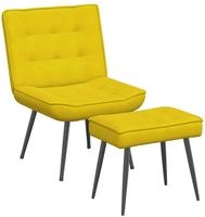 vidaXL Relaxsessel mit Hocker Gelb Samt