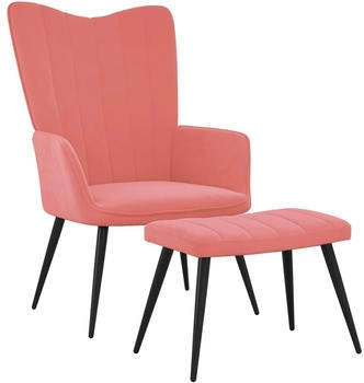 vidaXL Relaxsessel mit Hocker Rosa Samt 61x70x96 (327692)