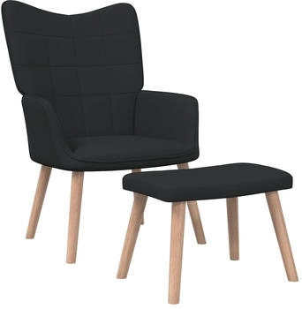 vidaXL Relaxsessel mit Hocker Schwarz Stoff 47x32x38 cm (327936)