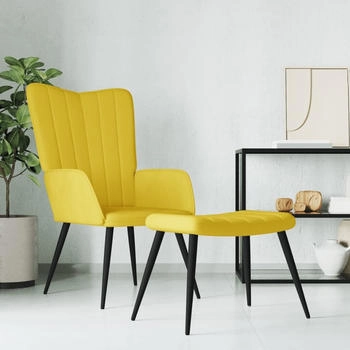 vidaXL Relaxsessel mit Hocker Senfgelb Samt 61x70x96 (327695)