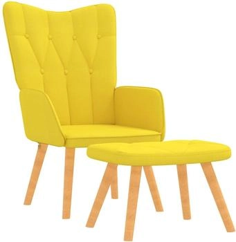 vidaXL Relaxsessel mit Hocker Senfgelb Stoff 47x32x38 cm (327541)