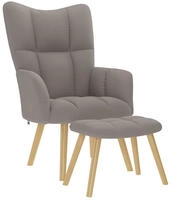 vidaXL Relaxsessel mit Hocker Taupe Stoff