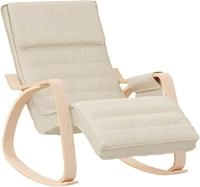vidaXL Schaukelstuhl Creme Stoff
