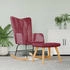 vidaXL Schaukelstuhl mit Hocker Stoff Weinrot 61x78x98 cm (327630)