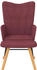 vidaXL Schaukelstuhl mit Hocker Stoff Weinrot 61x78x98 cm (327630)