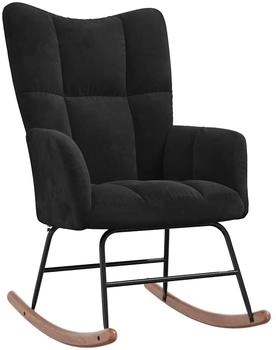 vidaXL Schaukelstuhl Schwarz Samt 61x78x98 cm (328145)