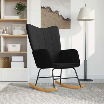 vidaXL Schaukelstuhl Schwarz Stoff 61x78x98 cm (328013)
