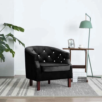 vidaXL Sessel Schwarz Samt 65x64x65 cm (247007)