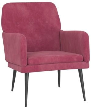 vidaXL Sessel Weinrot 62x79x79 cm Samt 62x79x79 cm (351408)