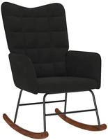 vidaXL Schaukelstuhl Schwarz Samt