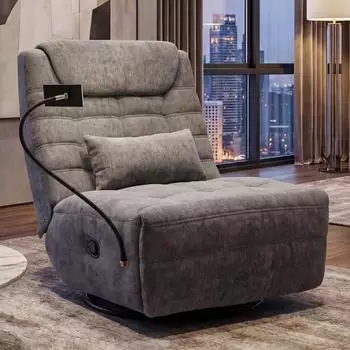 Heute Wohnen Relaxsessel HWC-P92 Stoff Chenille (260g/m²) ~ dunkelgrau
