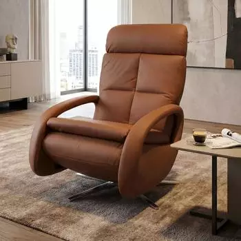 Mendler Relaxsessel HWC-L11 Voll-Leder braun