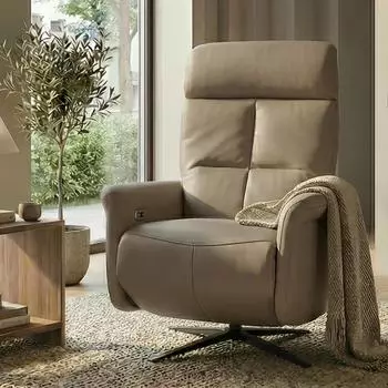 Heute Wohnen Relaxsessel HWC-L10 Voll-Leder ~ taupe