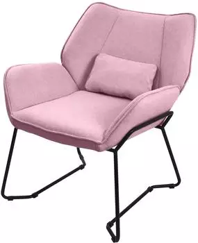 ML-Design Loungesessel Leinen Rosa mit Stahlgestell