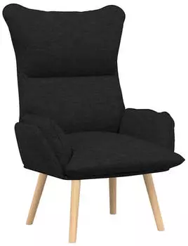vidaXL Sessel Stoff & Sperrholz Schwarz 69x74x93cm (42001867)