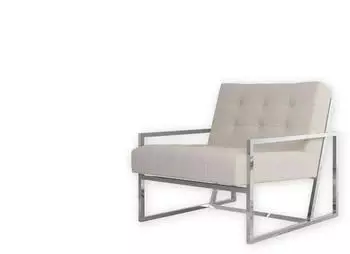 S-Style M&ouml;bel Karin Loungesessel Boucl&eacute;-Stoff Beige, Silberf&uuml;&szlig;e (Karin)