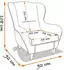 Supellex Sofia Ohrensessel mit Hocker, Oxford-Stoff, Braun/Weiß (4055928002106)