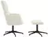 vidaXL Relaxsessel mit Hocker Cremeweiß Samt (328115)