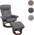 Robas Lund Hamilton Relaxsessel mit Hocker, Textil, dunkelgrau/walnuss, 130kg (75594)