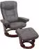 Robas Lund Hamilton Relaxsessel mit Hocker, Textil, dunkelgrau/walnuss, 130kg (75594)