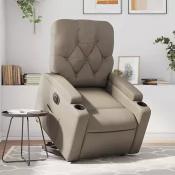 vidaXL Relaxsessel mit Aufstehhilfe Elektrisch Cappuccino Kunstleder (3204792)