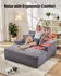 VEVOR Chaiselongue Relaxliege 124cm, gepolstert mit Dekokissen & Armlehnen, grau (8034)