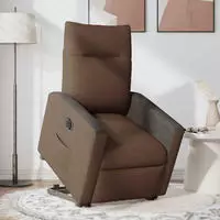 vidaXL Relaxsessel mit Aufstehhilfe Elektrisch Braun Stoff