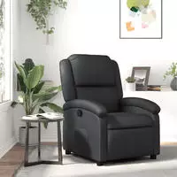 vidaXL Relaxsessel Echtleder Schwarz