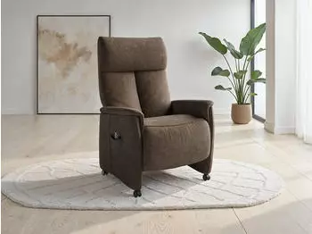 sit&more Cremona Comfort TV-Sessel 100% Polyester braun, manuell/elektrisch mit Akku (12517135-0)