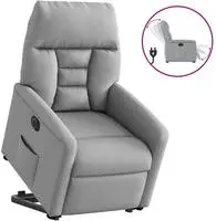 vidaXL Relaxsessel mit Aufstehhilfe Elektrisch Hellgrau Stoff