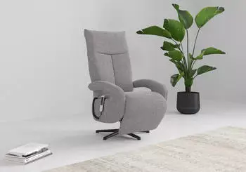 sit&more Amica TV-Sessel Polyester hellgrau, Kopfteilverstellung, Drehfunktion (73000166-0)