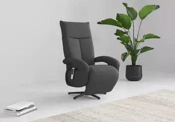 sit&more Emely TV-Sessel Dunkelgrau 360&deg; Drehfunktion Kopfteilverstellung
