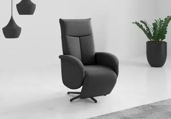 sit&more Juma TV-Sessel Drehfunktion Kopfteilverstellung dunkelgrau Polyester