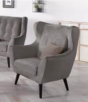 Home Affaire Hemmink Ohrensessel mit Knopfheftung, grau/hellgrau, Polyester