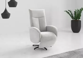 sit&more Juma TV-Sessel Drehfunktion & Kopfteilverstellung, Polyester, Silber