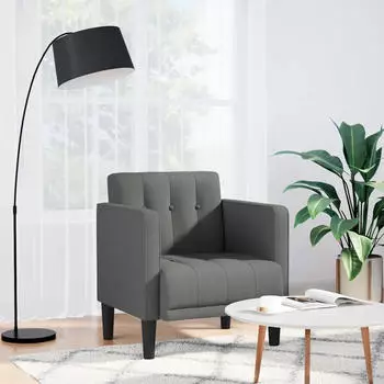 vidaXL Sessel mit Armlehnen Stoff Dunkelgrau 53cm (4100544)