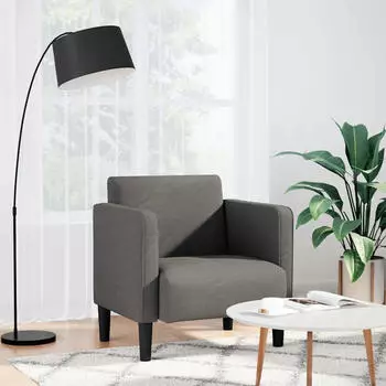 vidaXL Sessel mit Armlehnen Hellgrau Cordstoff 54cm (4100515)