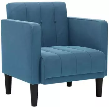 vidaXL Sessel mit Armlehnen Samt Blau 53cm (4100552)