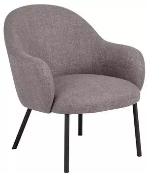 Actona Spencer Lounge-Sessel Stoff Graubraun, Stahlgestell schwarz
